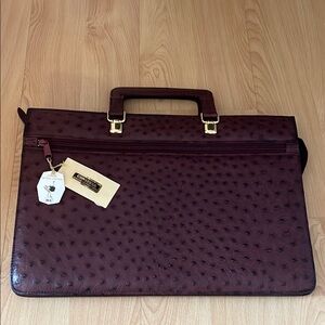 Elegant Brown Leather Brief case/laptop Bag